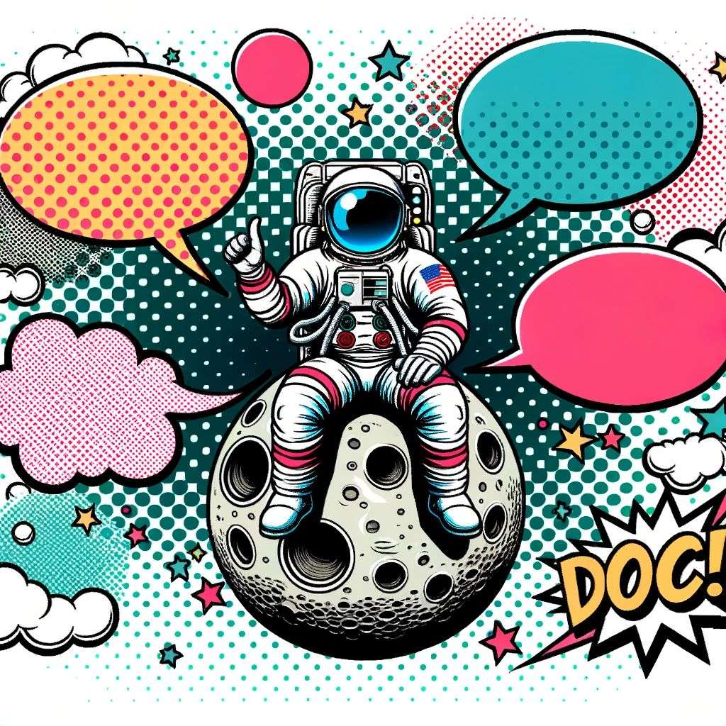 an astronaut, pop art